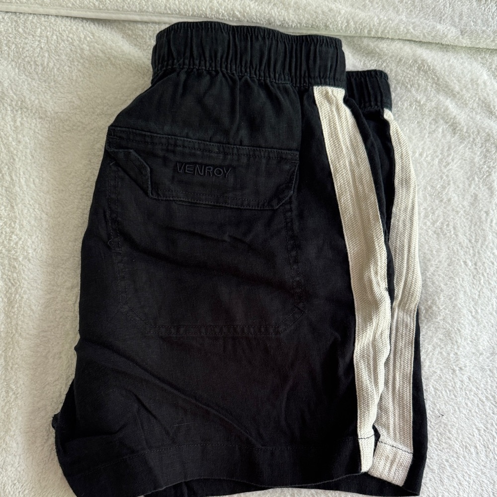 Venroy Athletic Blue Shorts with Cream Stripes